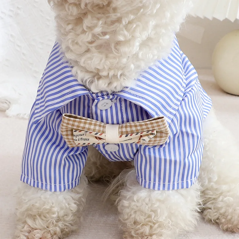 Pet Dog Clothes Bowknot Stripe - Summer Clothing Wholesale recension och pris
